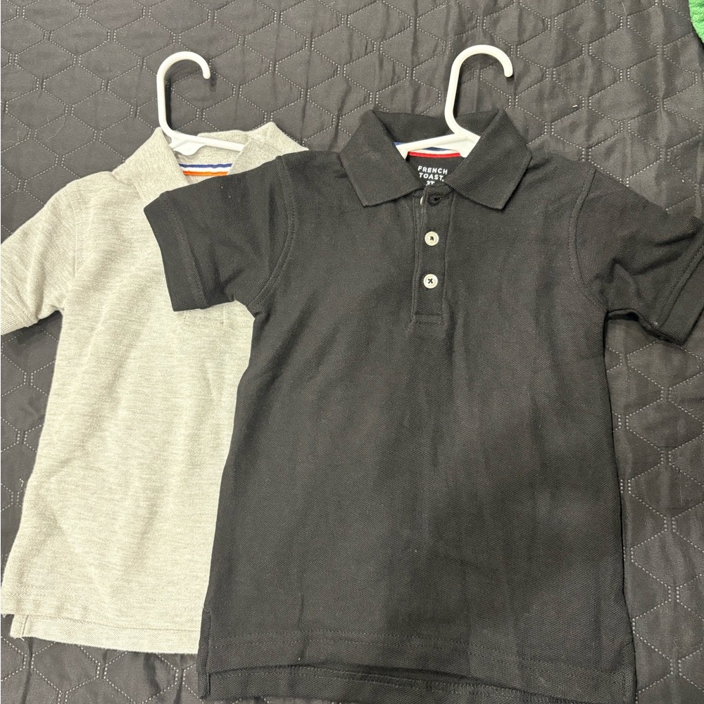 French Toast Kids Polo Shirts - Black and Gray Set